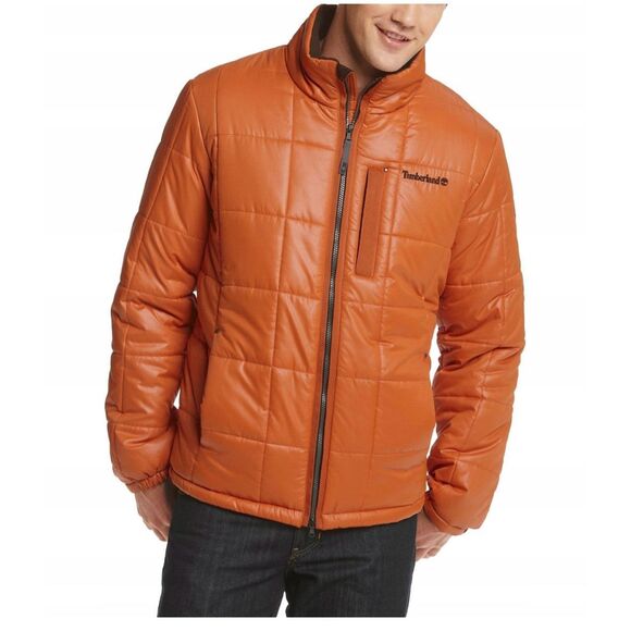 Timberland Men’s Orange Quilted Puffer Jacket sz XXL EUC - Picture 1 of 9